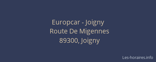 Europcar - Joigny