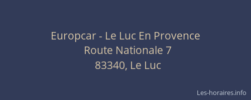 Europcar - Le Luc En Provence