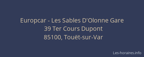 Europcar - Les Sables D'Olonne Gare