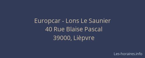 Europcar - Lons Le Saunier