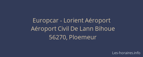 Europcar - Lorient A&eacute;roport