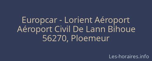 Europcar - Lorient Aéroport