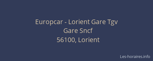 Europcar - Lorient Gare Tgv