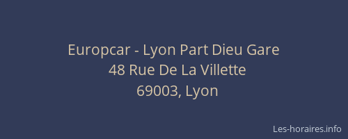 Europcar - Lyon Part Dieu Gare