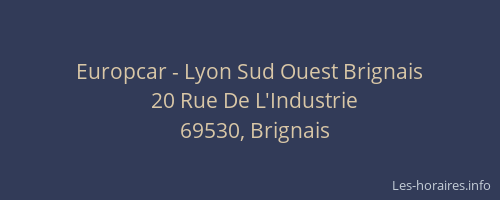 Europcar - Lyon Sud Ouest Brignais