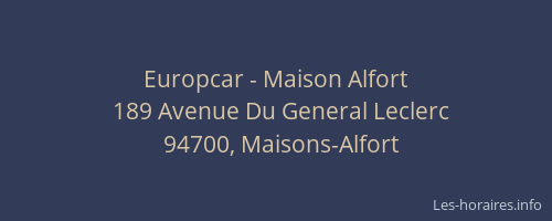 Europcar - Maison Alfort