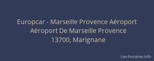 Europcar - Marseille Provence Aéroport