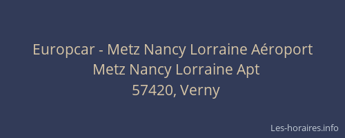 Europcar - Metz Nancy Lorraine A&eacute;roport
