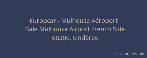 Europcar - Mulhouse A&eacute;roport