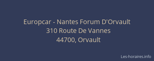 Europcar - Nantes Forum D'Orvault