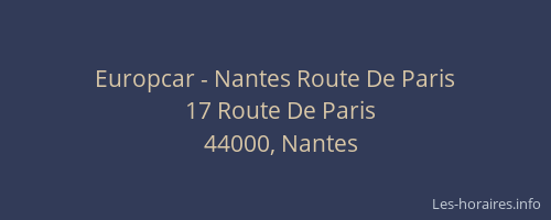 Europcar - Nantes Route De Paris