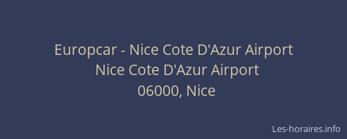Europcar - Nice Cote D'Azur Airport