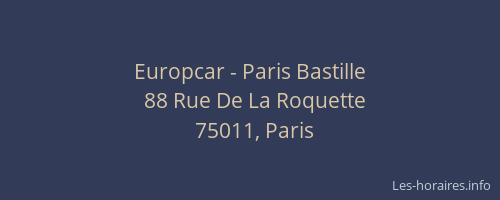 Europcar - Paris Bastille