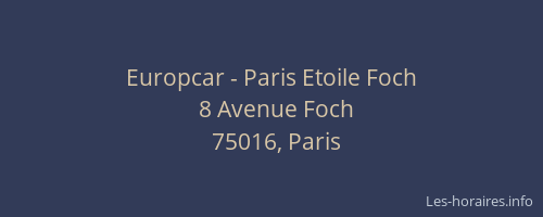 Europcar - Paris Etoile Foch