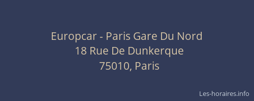 Europcar - Paris Gare Du Nord