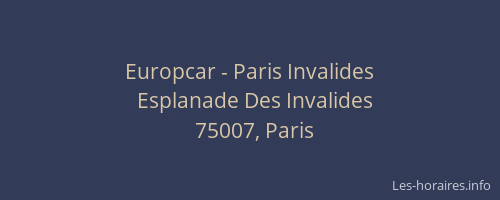 Europcar - Paris Invalides