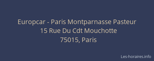 Europcar - Paris Montparnasse Pasteur