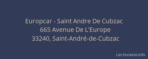 Europcar - Saint Andre De Cubzac