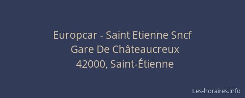 Europcar - Saint Etienne Sncf