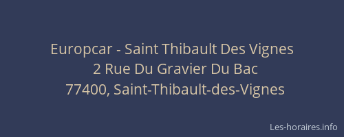 Europcar - Saint Thibault Des Vignes