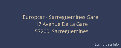 Europcar - Sarreguemines Gare