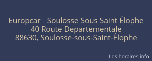 Europcar - Soulosse Sous Saint Élophe