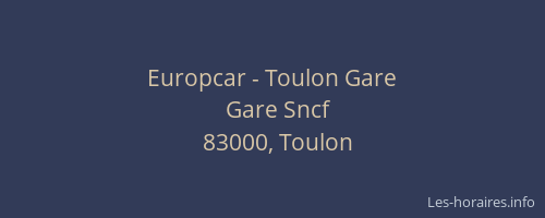 Europcar - Toulon Gare