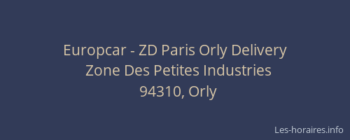 Europcar - ZD Paris Orly Delivery