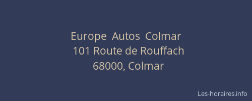 Europe  Autos  Colmar
