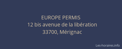 EUROPE PERMIS