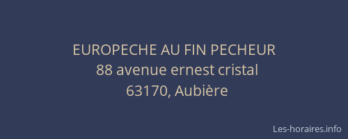 EUROPECHE AU FIN PECHEUR