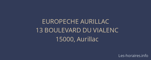 EUROPECHE AURILLAC