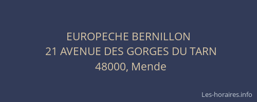EUROPECHE BERNILLON