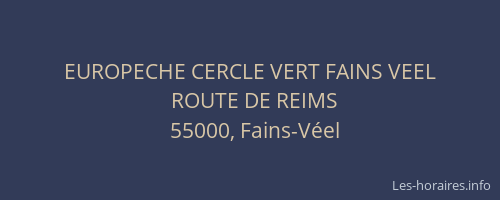 EUROPECHE CERCLE VERT FAINS VEEL