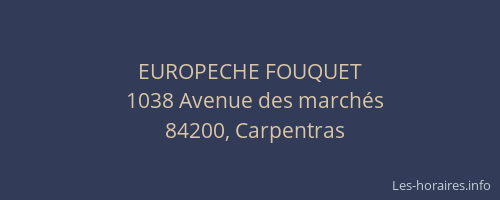EUROPECHE FOUQUET