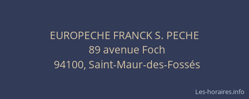EUROPECHE FRANCK S. PECHE