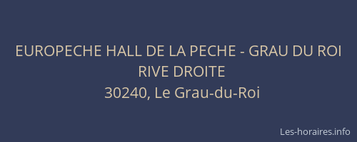 EUROPECHE HALL DE LA PECHE - GRAU DU ROI