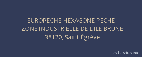 EUROPECHE HEXAGONE PECHE