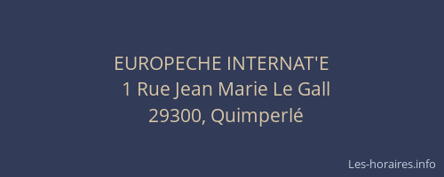 EUROPECHE INTERNAT'E