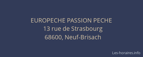 EUROPECHE PASSION PECHE