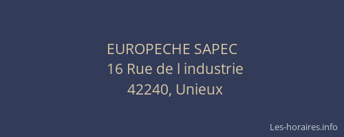 EUROPECHE SAPEC