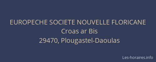 EUROPECHE SOCIETE NOUVELLE FLORICANE