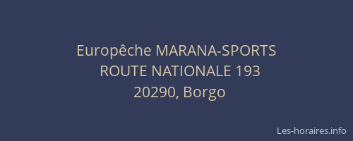 Europ&ecirc;che MARANA-SPORTS