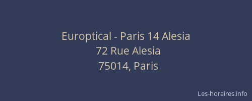 Europtical - Paris 14 Alesia