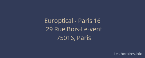 Europtical - Paris 16