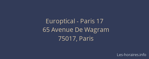 Europtical - Paris 17
