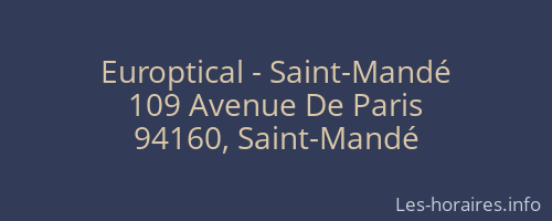 Europtical - Saint-Mandé