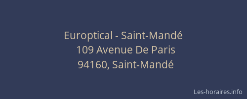 Europtical - Saint-Mandé