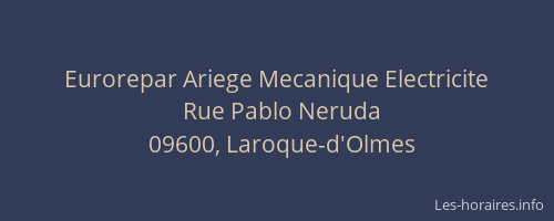Eurorepar Ariege Mecanique Electricite