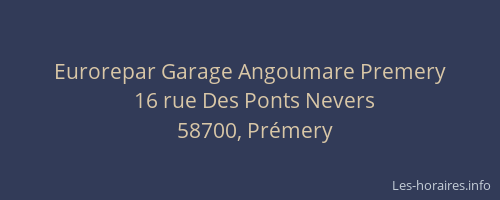 Eurorepar Garage Angoumare Premery